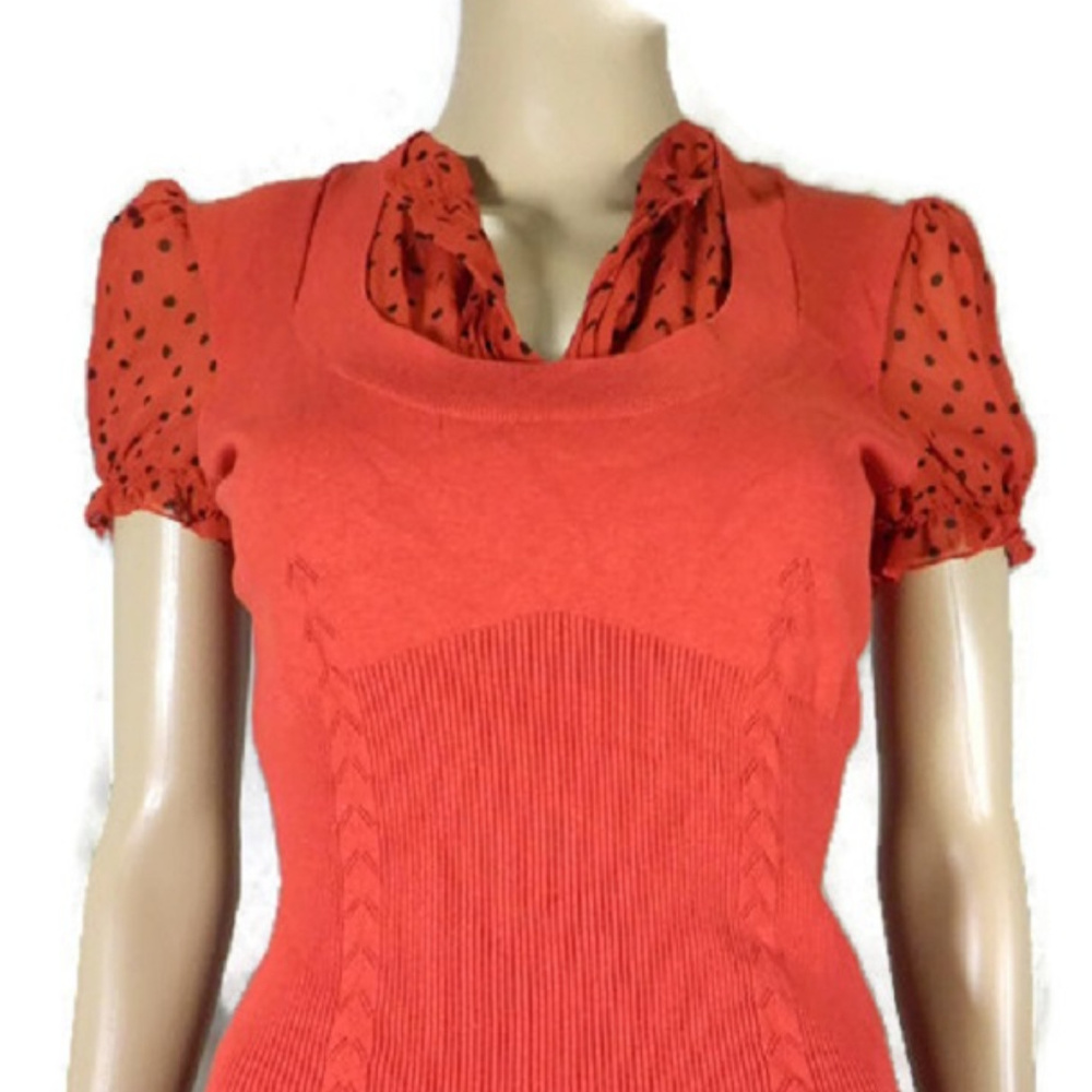 Worthington Red Silk Top Small - Picture 5 of 5